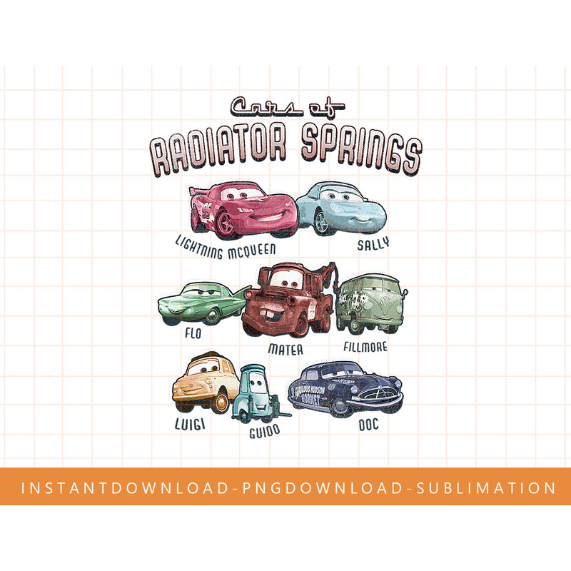 Disney Pixar Cars Cast Of Radiator Springs png, sublimate, digital print.jpg