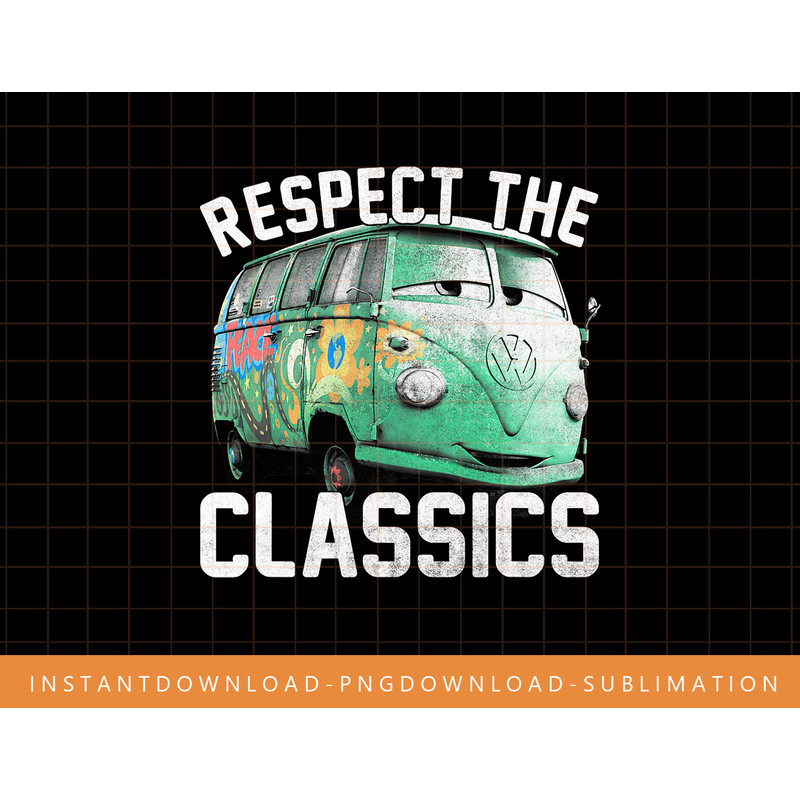 Disney Pixar Cars Fillmore Respect Classics Graphic T-Shirt png, sublimate, digital print.jpg