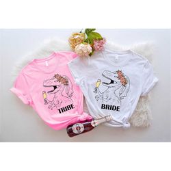 dinosaur bride shirt, team bride tee, bachelorette party t-shirt, bride tribe tank top,funny bridesmaid group gifts,dino