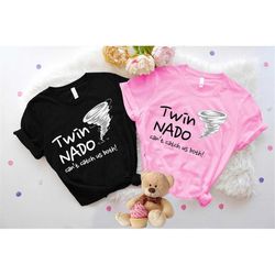 twin nado can't catch us both shirt, twin sister & brother matching shirt, funny twin kids sibling tee, tornado shirt,da