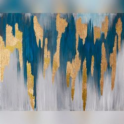 modern painting interior acrylic painting rays abstract painting golden rays painting home gold painting abstract art
