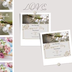 downloadable wedding invitation template - editable, canva template