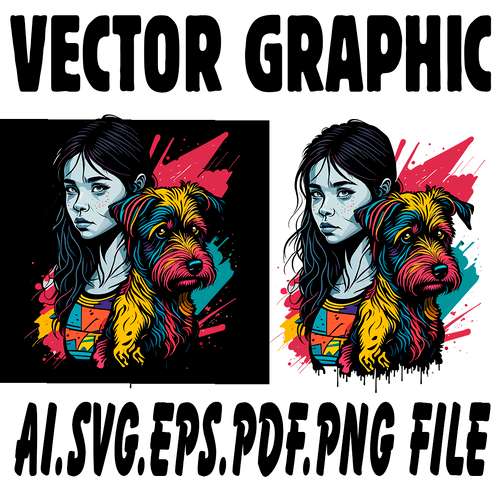 Just A Girl And Her Dog AI.SVG.EPS.PDF.PNG DOWNLOAD DIGITAL SUBLIMATION FILES