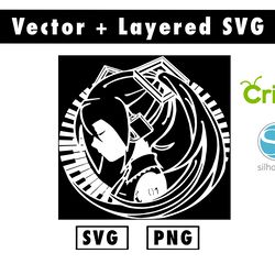 hatsune miku svg and png files for cricut machine , anime svg , manga svg , goku svg