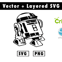 r2d2 svg and png files for cricut machine , anime svg , manga svg , goku svg