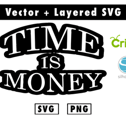 time is money shirt svg and png files for cricut machine , anime svg , manga svg , goku svg
