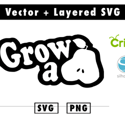 grow a pear decal svg and png files for cricut machine , anime svg , manga svg , goku svg
