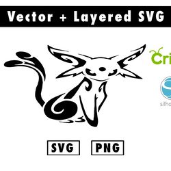 espeon svg and pngfiles for cricut machine , anime svg , manga svg , goku svg