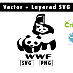 wwf panda wrestling t-shirt svg and png files for cricut machine , anime svg , manga svg , goku svg