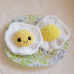 fried egg plushie gift, kitchen play food toy desk pet, cute plushie gift