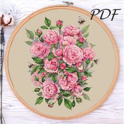 cross stitch pattern pdf charm of roses cross stitch pattern pdf design for embroidery