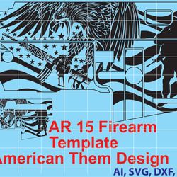 ar 15 firearm template american them design vector art