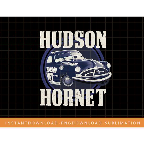 Disney Pixar Cars Hudson Hornet Badge Graphic T-Shirt png, sublimate, digital print.jpg