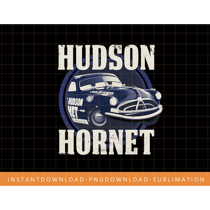 Disney Pixar Cars Hudson Hornet Badge Graphic T-Shirt png, sublimate, digital print.jpg