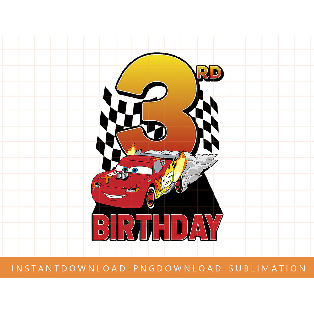 Disney Pixar Cars Lightning McQueen 3rd Birthday Peel Out png, sublimate, digital print.jpg