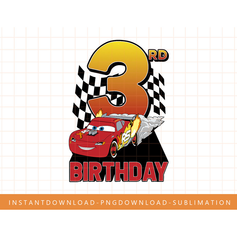 Disney Pixar Cars Lightning McQueen 3rd Birthday Peel Out png, sublimate, digital print.jpg