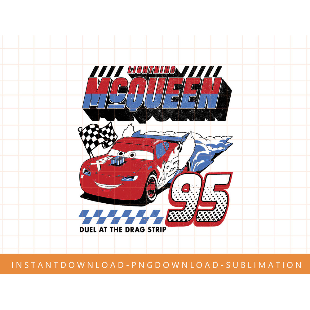 Disney Pixar Cars Lightning McQueen Americana Car Race png, sublimate, digital print.jpg