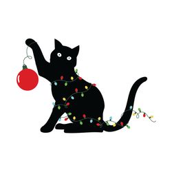 Christmas Cat Kitten Funny Svg Dxf Png, Cat Kitten clipart, svg , silhouette svg fies