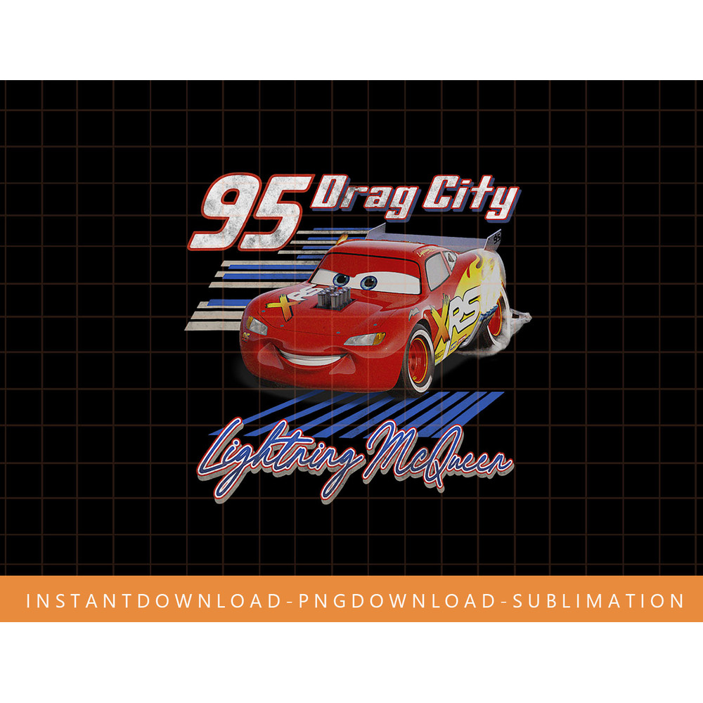 Disney Pixar Cars Lightning McQueen Drag City png, sublimate, digital print.jpg