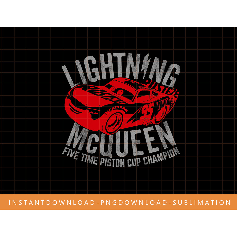 Disney Pixar Cars Lightning McQueen Five Time Champion png, sublimate, digital print.jpg