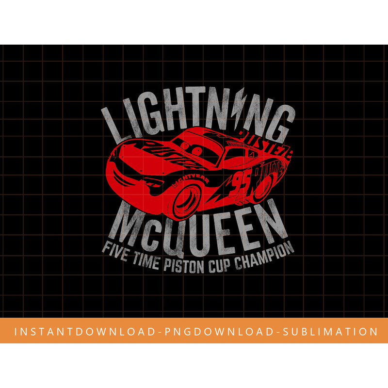 Disney Pixar Cars Lightning McQueen Five Time Champion png, sublimate, digital print.jpg