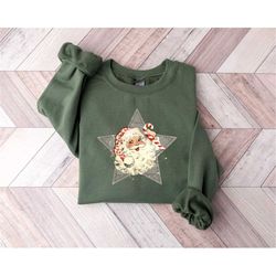 retro santa sweatshirt,merry christmas sweatshirt,vintage santa shirt,merry christmas shirt,family christmas pajama,cute