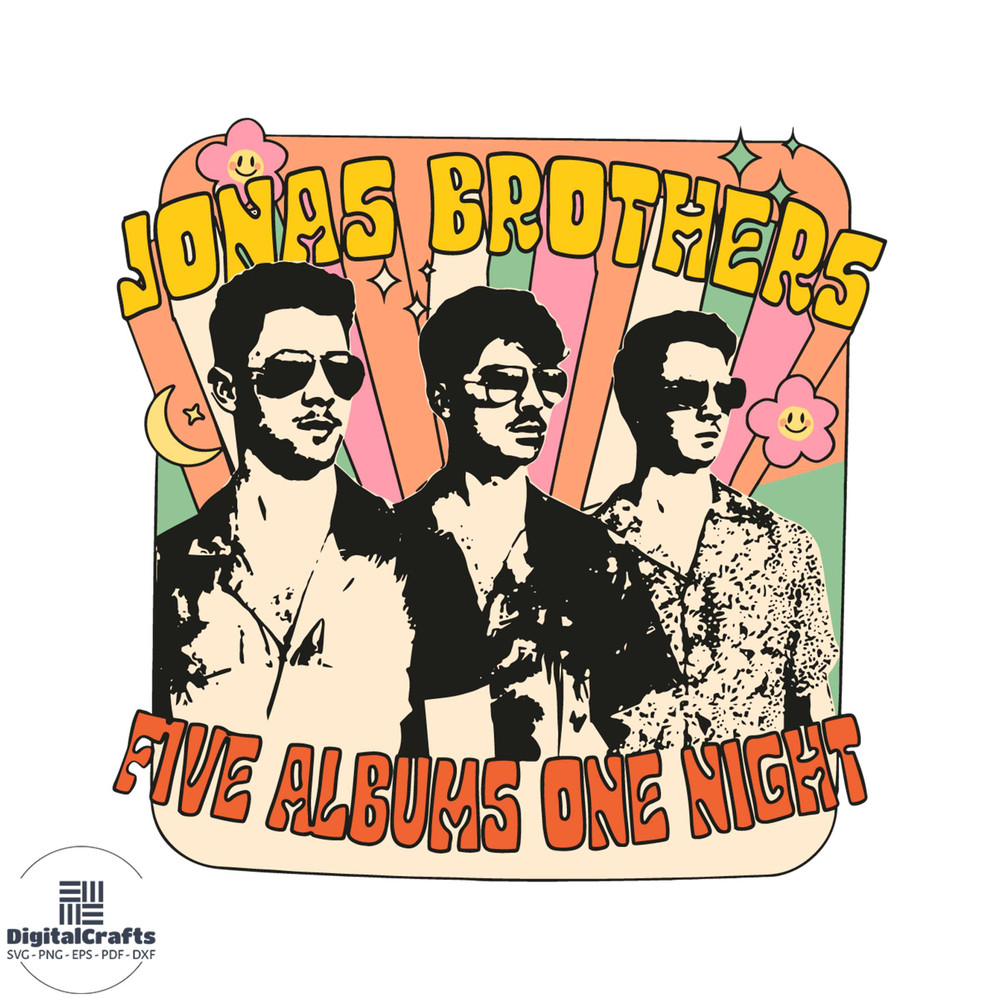 Retro Jonas Brothers Nick Joe Kevin Jonas Svg Cutting File