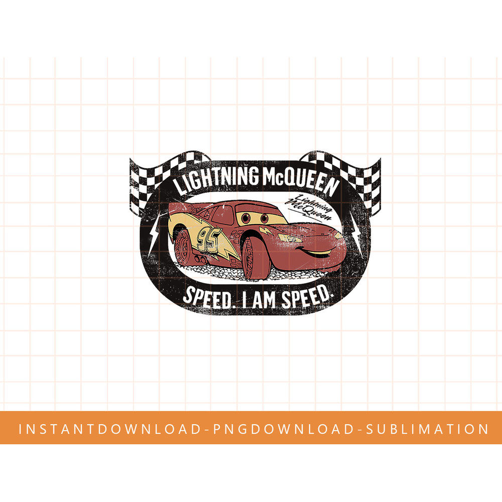 Disney Pixar Cars Lightning McQueen I am Speed T-Shirt png, sublimate, digital print.jpg