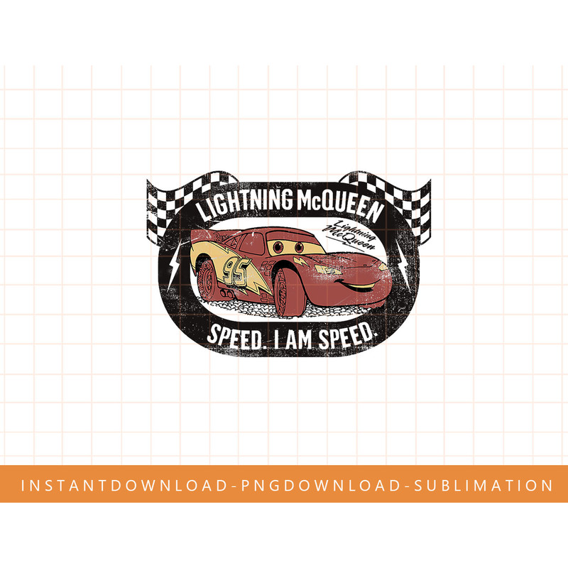 Disney Pixar Cars Lightning McQueen I am Speed T-Shirt png, sublimate, digital print.jpg