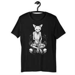 occult fox unisex t-shirt | weirdcore creepy tee aesthetic gothic alt clothing goth clothes dark academia grunge shop wi