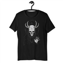 creepy occult tshirt, celestial aesthetic, satanism shirt, alternative clothing, unisex graphic t shirt, goth apparel