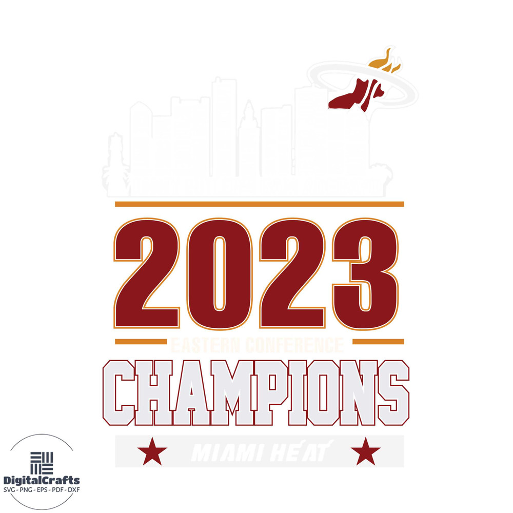 2023 Miami Heat Skyline NBA Eastern Conference Champions SVG