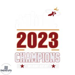 2023 miami heat skyline nba eastern conference champions svg