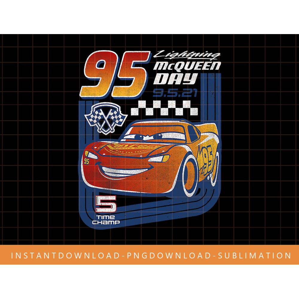 Disney Pixar Cars Lightning McQueen Trading Card png, sublimate, digital print.jpg