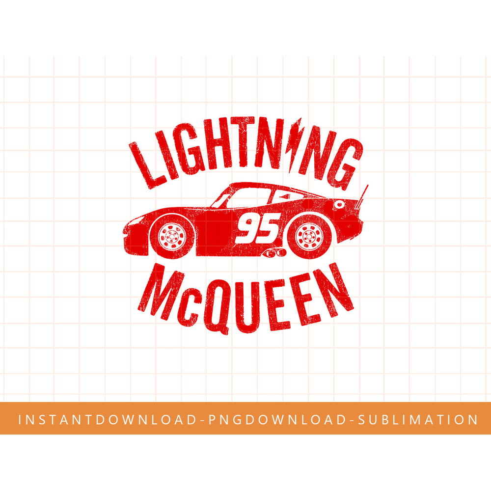 Disney Pixar Cars Lightning McQueen Vintage Graphic T-Shirt png, sublimate, digital print.jpg