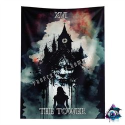 tarot tapestry aesthetic the tower vintage tarot cards tapestries astrology divination wall hanging spiritual decor coll
