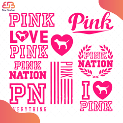 love pink bundle svg, trending svg, pink svg, pink nation svg, am