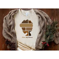 shades of melanin shirt, silhouette african american shirt, nubian melanin black girl shirt, afro woman shirt, black que