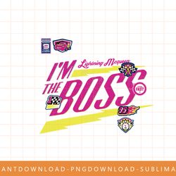 disney pixar cars mcqueen i m a boss graphic t-shirt png, sublimate, digital print