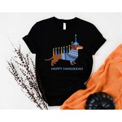 happy hanukkah shirt, jewish religious shirts, festive dog tshirt, menorah chanukah tshirts, hanukkah candles tee, funny