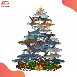 fish pine-tree christmas png, animal png, many fish png, christmas bells png, christm