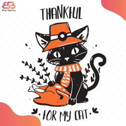 thankful for my cat svg, animal svg, black cat svg, roasted chicken svg, scarf svg, c