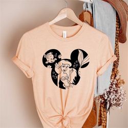 disney ariel princess shirt, disney princesses fan shirt, disney girls trip shirts, disney girls squad outfit, under the