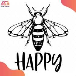 be happy svg, animal svg, bee happy svg, bee svg, happy svg, hand-working animal svg,