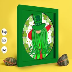 lucky leprechaun papercut light box