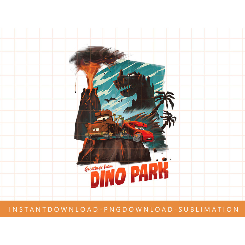 Disney Pixar Cars on the Road Greetings from Dino Park png, sublimate, digital print.jpg