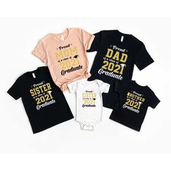 personalizable proud family matching, proud mom proud dad proud sister proud brother class of shirt, family matching gra
