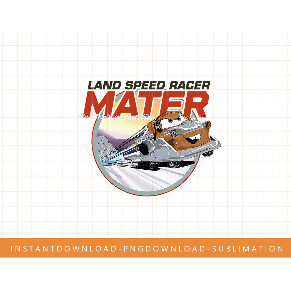 Disney Pixar Cars on the Road Mater Land Speed Racer png, sublimate, digital print.jpg