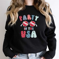 party in the usa sweatshirt, youth crewneck sweatshirt, liberty pullover, 4th of july unisex sweater, gift for her, moth
