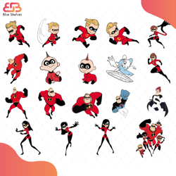 the incredibles bundle svg, cartoon svg, dash parr svg, robert parr svg, helen parr s